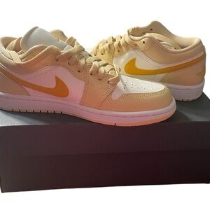 Nike Air Jordan Cream and Yellow Low-Top Sneakers